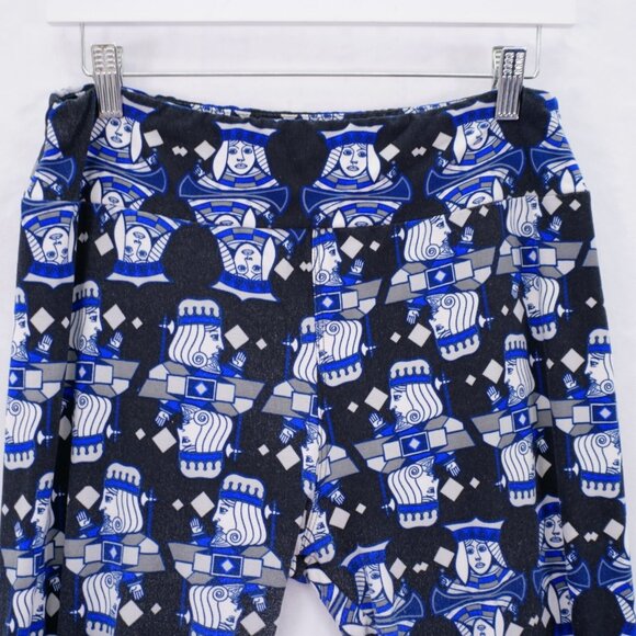 LuLaRoe Tall & Curvey Black Blue "Playing Card" Leggings Mid Rise 29 / 27 Polyes - Picture 3 of 6